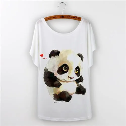 Totoro tshirt Casual T-shirt Women Tops Graphic Tee Shirt Animal Panda Print Short Sleeve O-neck tees