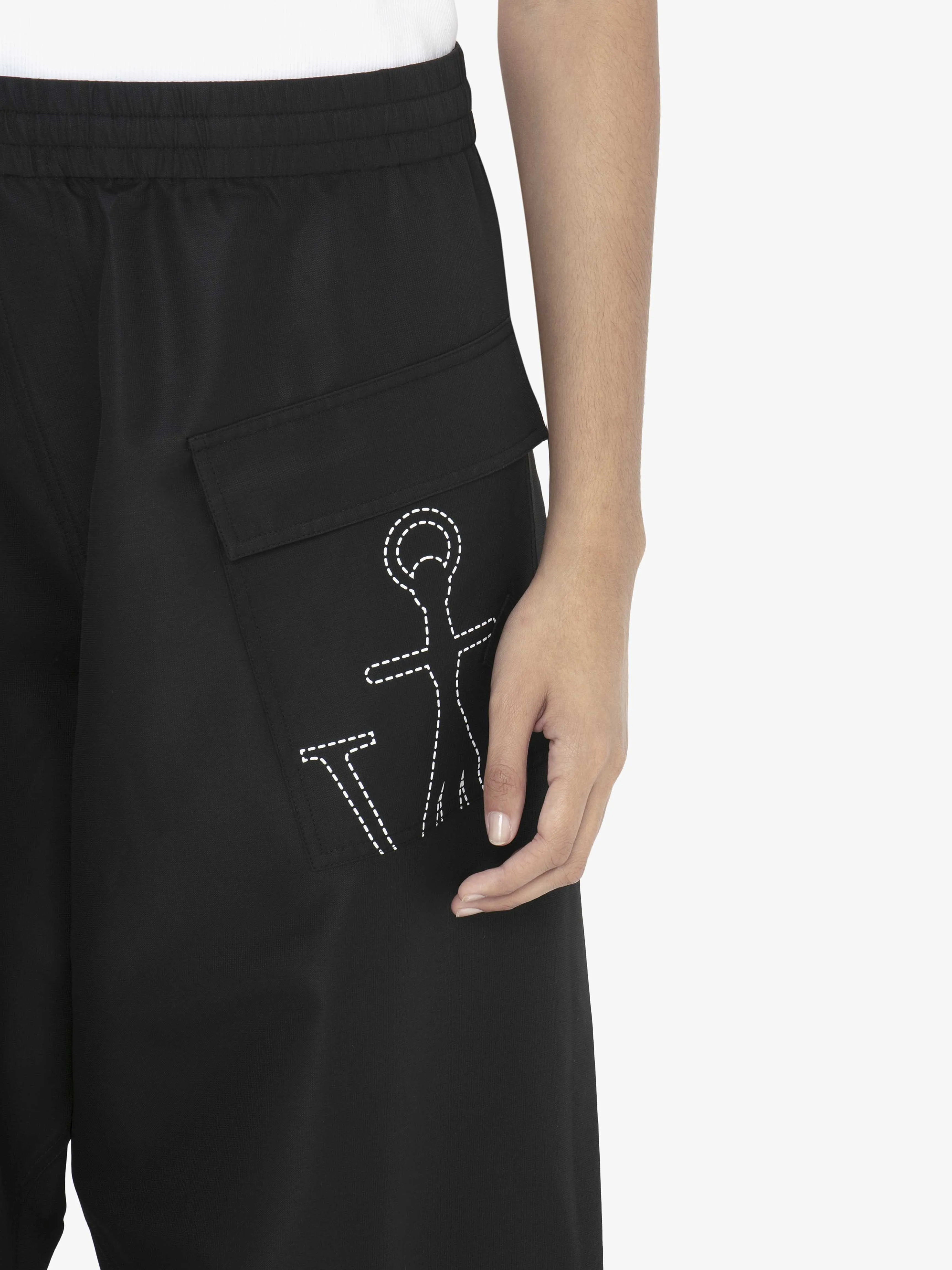 TWISTED JOGGERS WITH ANCHOR LOGO PRINT
