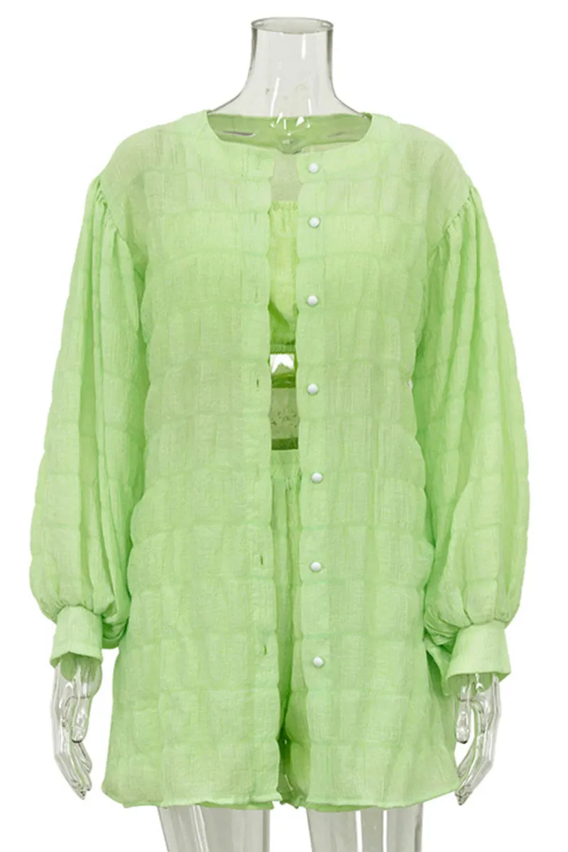 UG0417 Puffer Shirt and Shorts Set