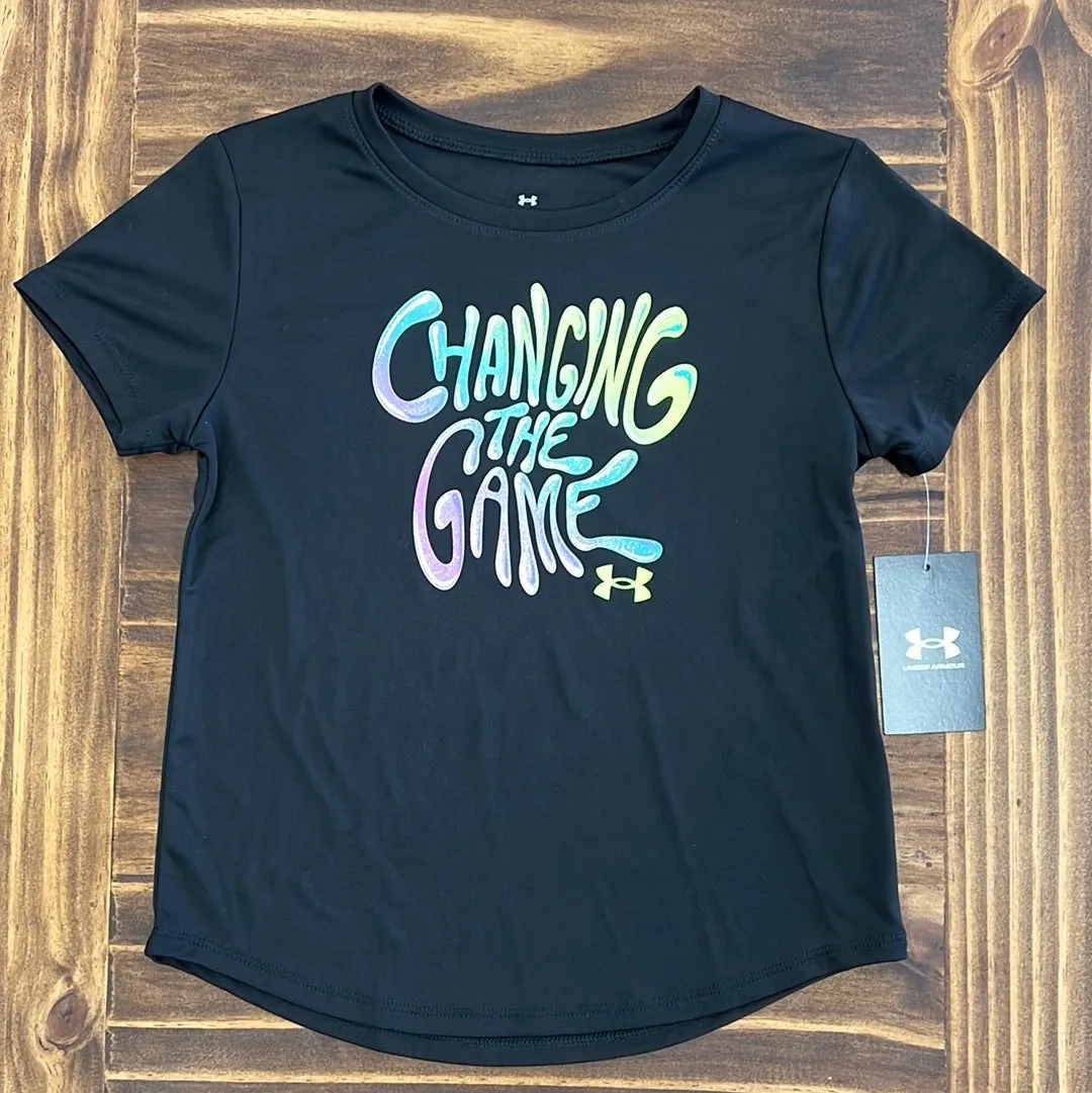 Under Armour Girl UA Changing the Game Short Sleeve Tee - Black