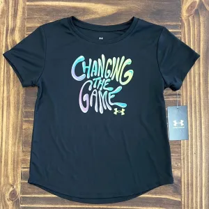 Under Armour Girl UA Changing the Game Short Sleeve Tee - Black