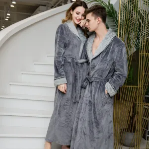 Unisex Soft Woven Flannel Bathrobe