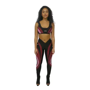V Cut Cherry Blossom Leggings