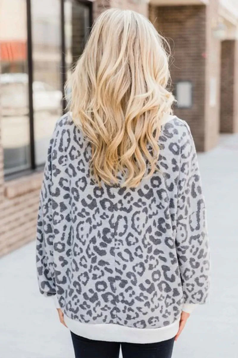 V-neck Leopard Camouflage Loose Top