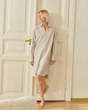Vintage Pajama Dress Cotton Comfort  in Light Gray