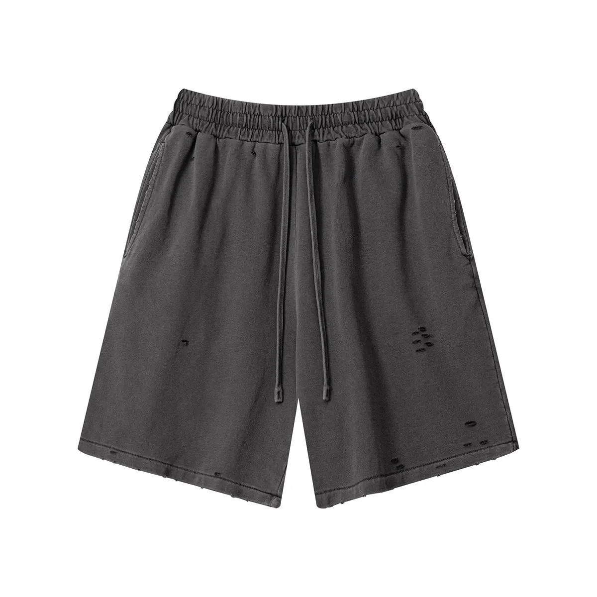 Vintage Wash Destructive Shorts