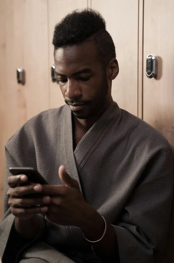 Waffle Cotton Robe with matching Towel