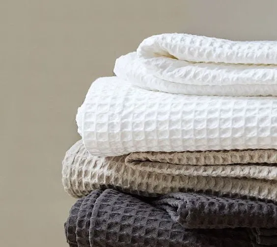 Waffle Cotton Robe with matching Towel