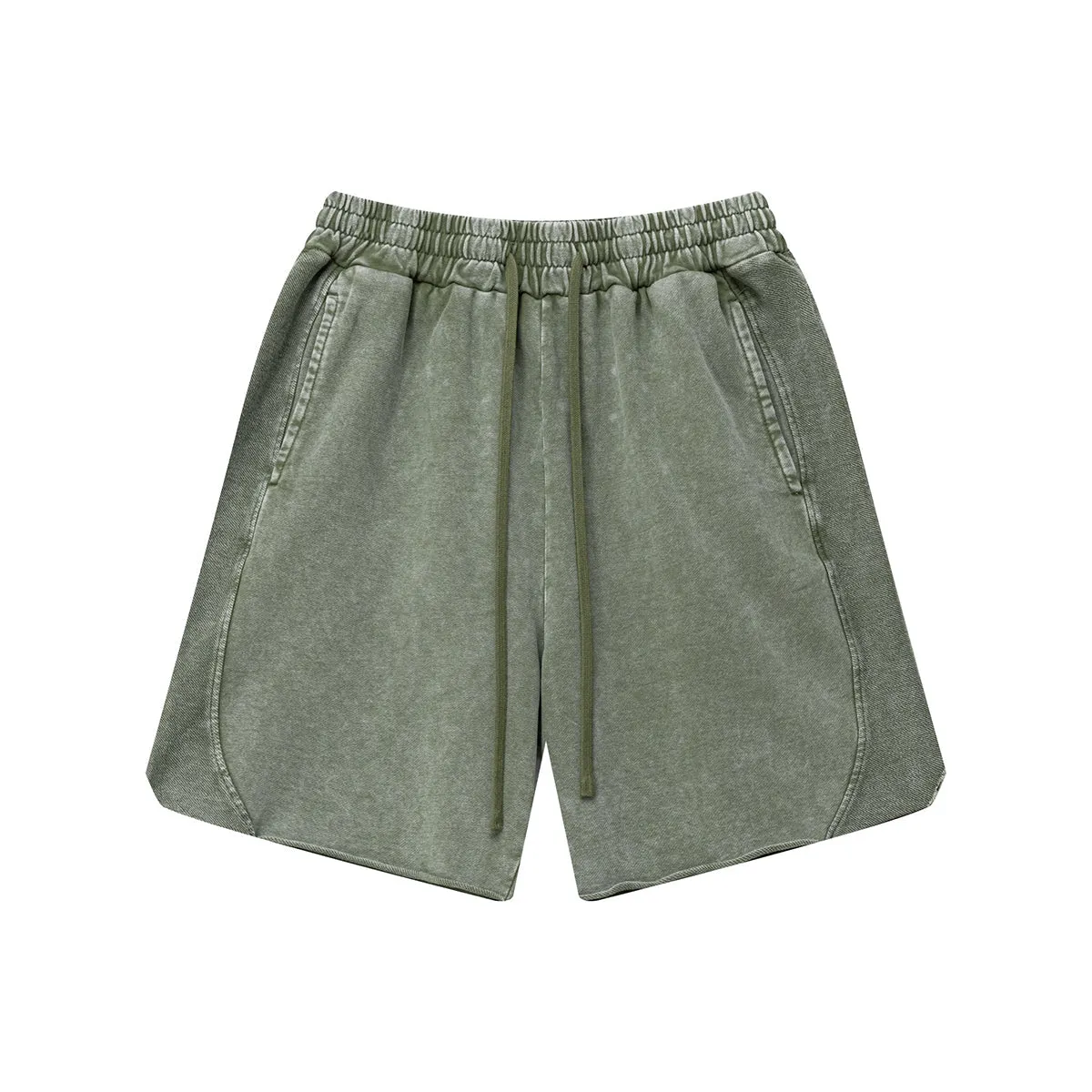 Washed Raw Edge Baggy Shorts