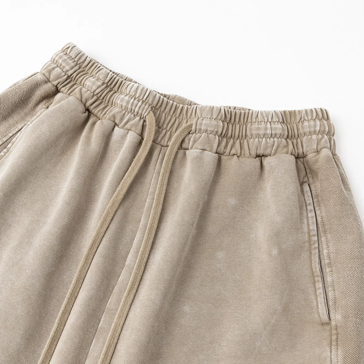 Washed Raw Edge Baggy Shorts