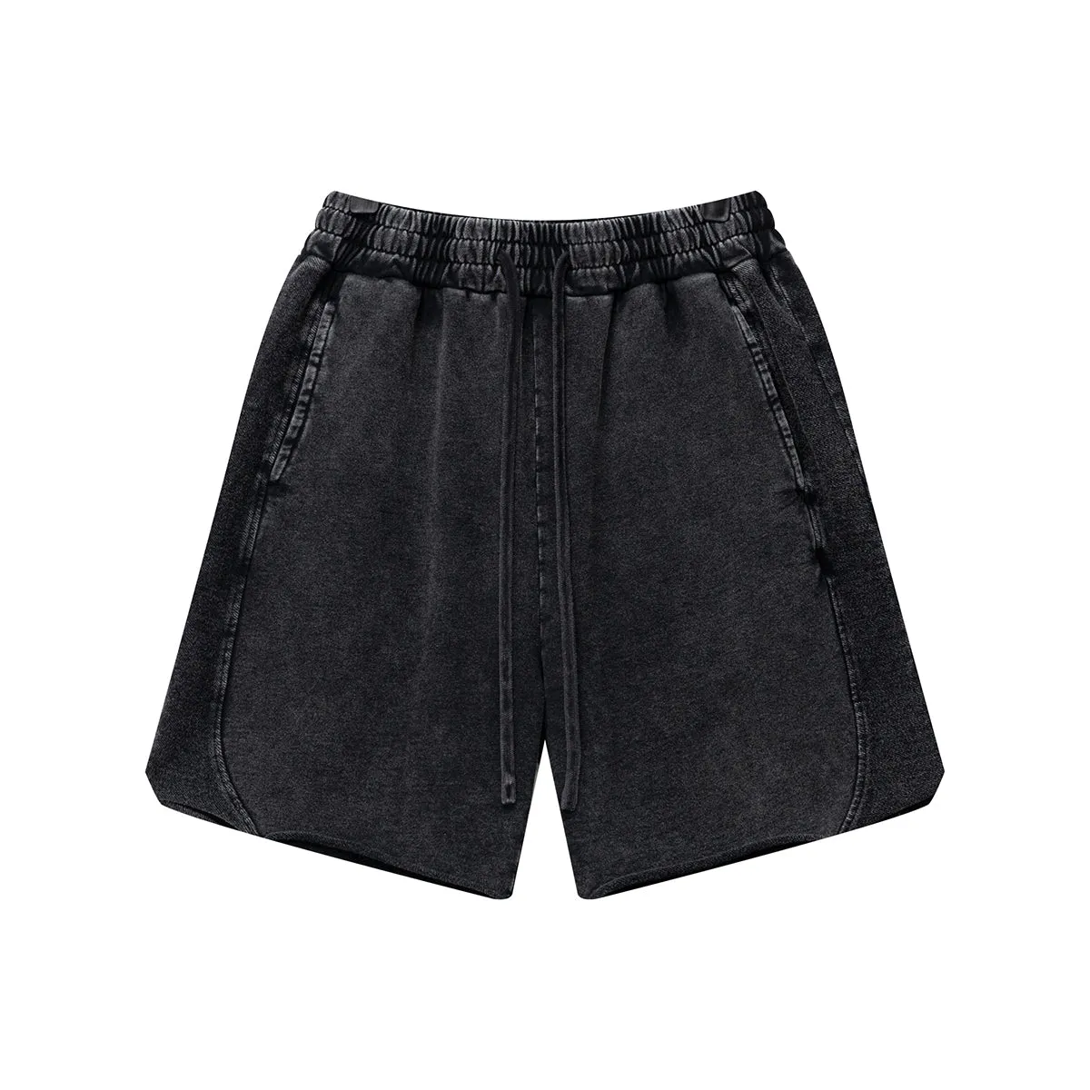 Washed Raw Edge Baggy Shorts