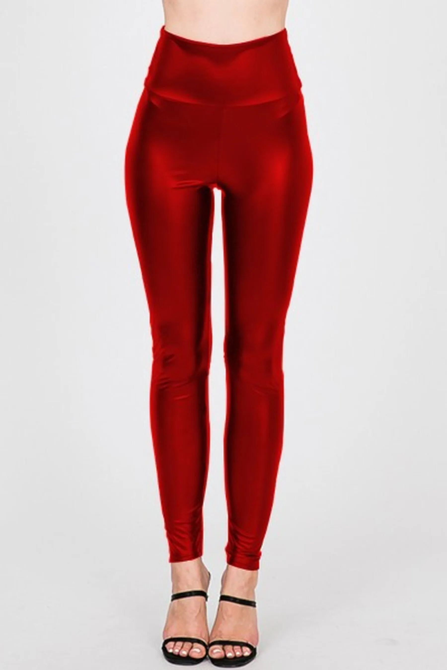 Women's Casual High Waist Faux PU Leather Leggings
