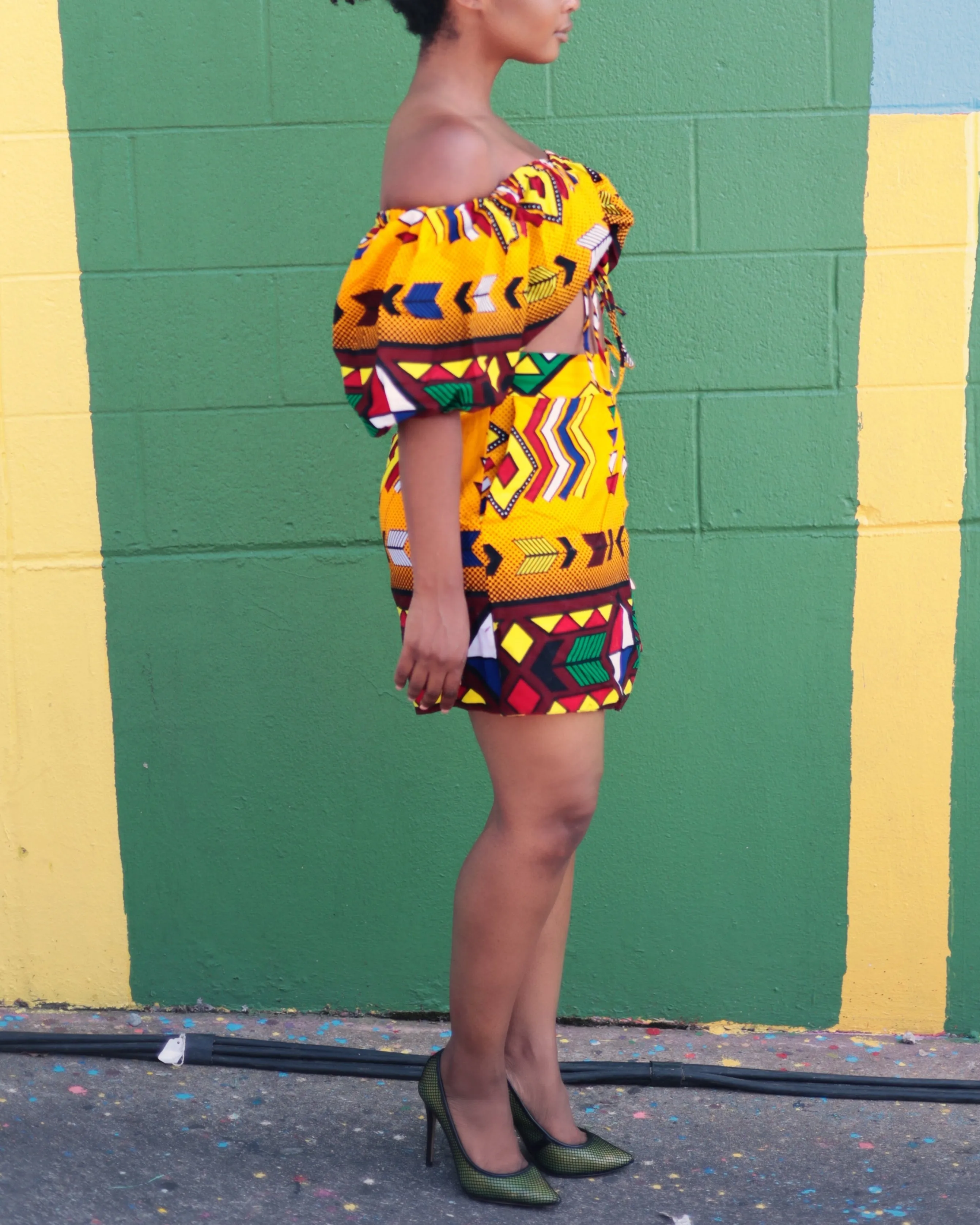 Women's Casual Print Crop Top and Shorts Two-Piece Set