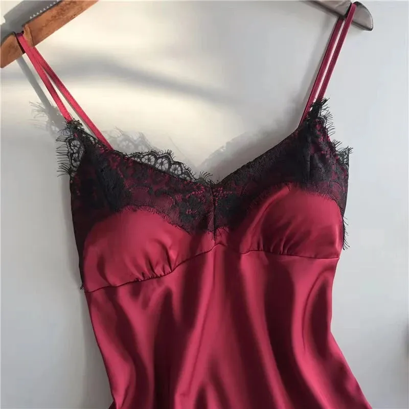 Women's Halter Pajamas 2-Piece Camisole Shorts Sexy Lace Breathable Comfort Wear