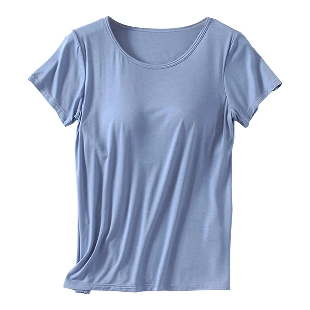 Women's Home Wear Solid Color Short Sleeve Round Neck Modal Temperament