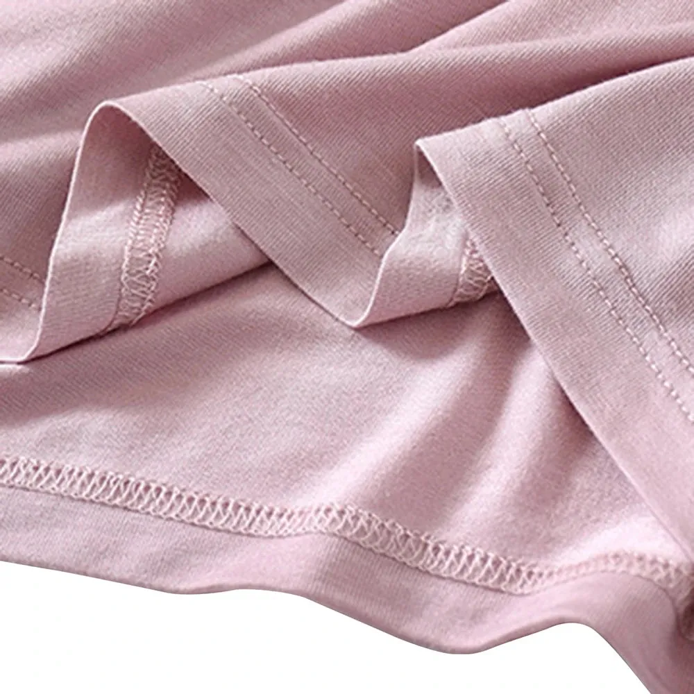 Women's Home Wear Solid Color Short Sleeve Round Neck Modal Temperament