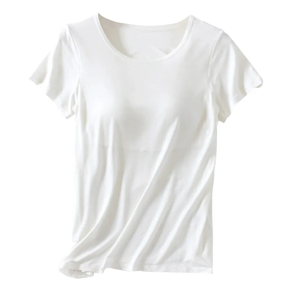 Women's Home Wear Solid Color Short Sleeve Round Neck Modal Temperament