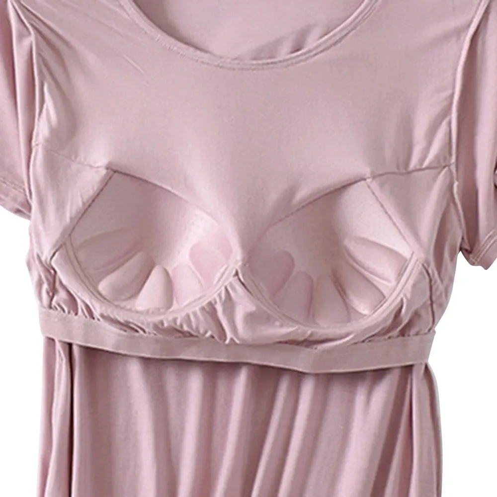 Women's Home Wear Solid Color Short Sleeve Round Neck Modal Temperament
