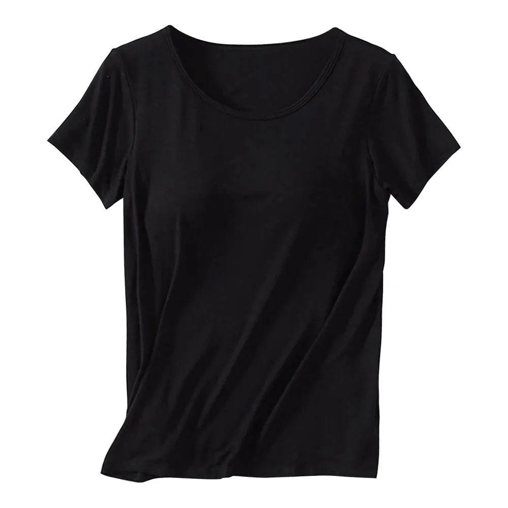Women's Home Wear Solid Color Short Sleeve Round Neck Modal Temperament