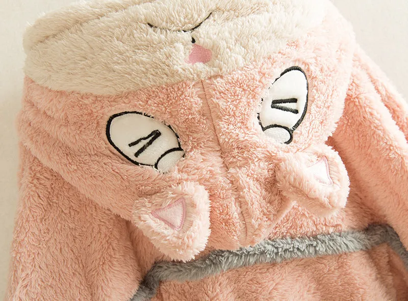 Women's Hooded Winter Cat Paw Cartoon Pyjamas