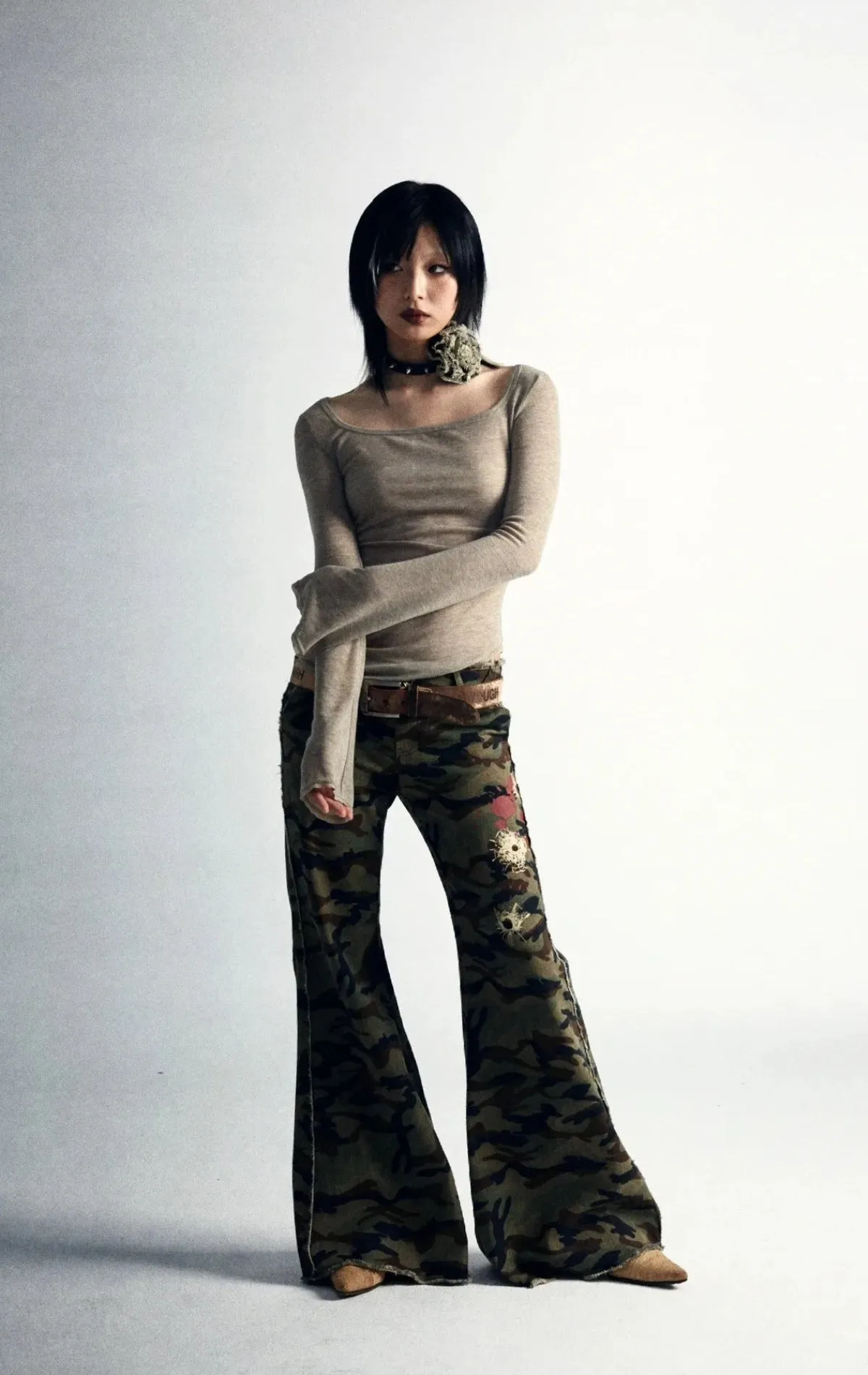 Y2K Grunge Sigilism Scoop Neck Top