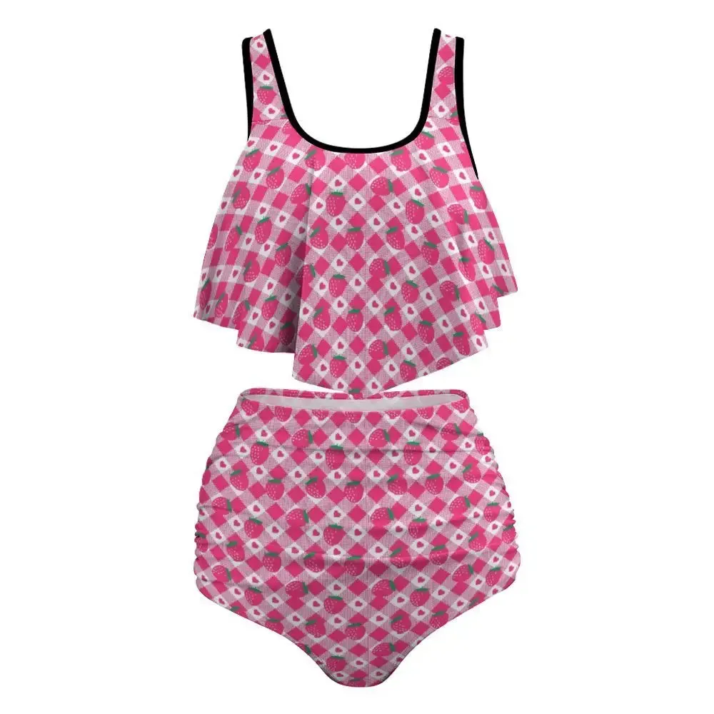 Y2K Swimwear Fabric with Adjustable Dual Shoulder Straps for Women