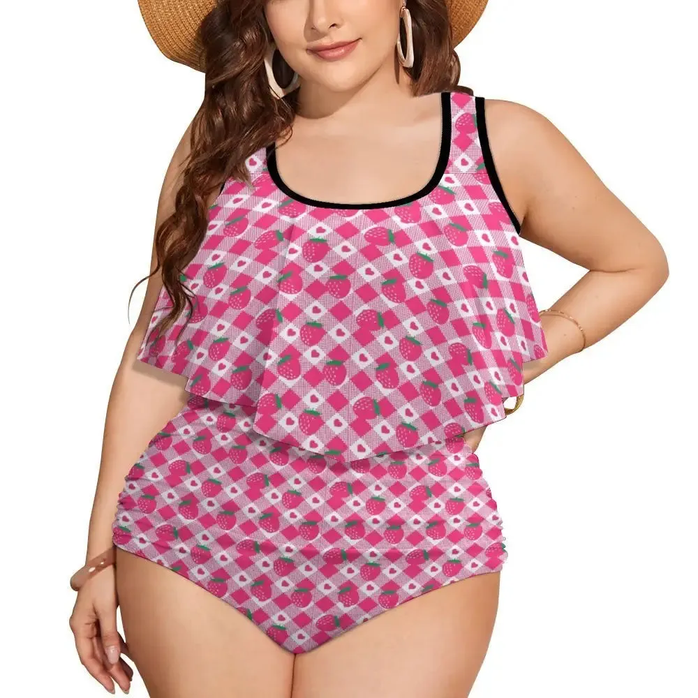 Y2K Swimwear Fabric with Adjustable Dual Shoulder Straps for Women