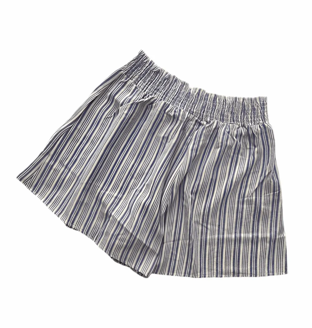 Yvett - Blue Ivory Vertical Variegated Stripe