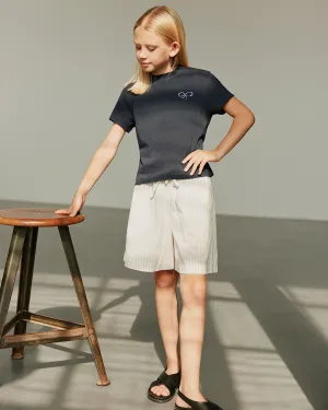 ZAHRASY SHORTS - Antique White w Blue
