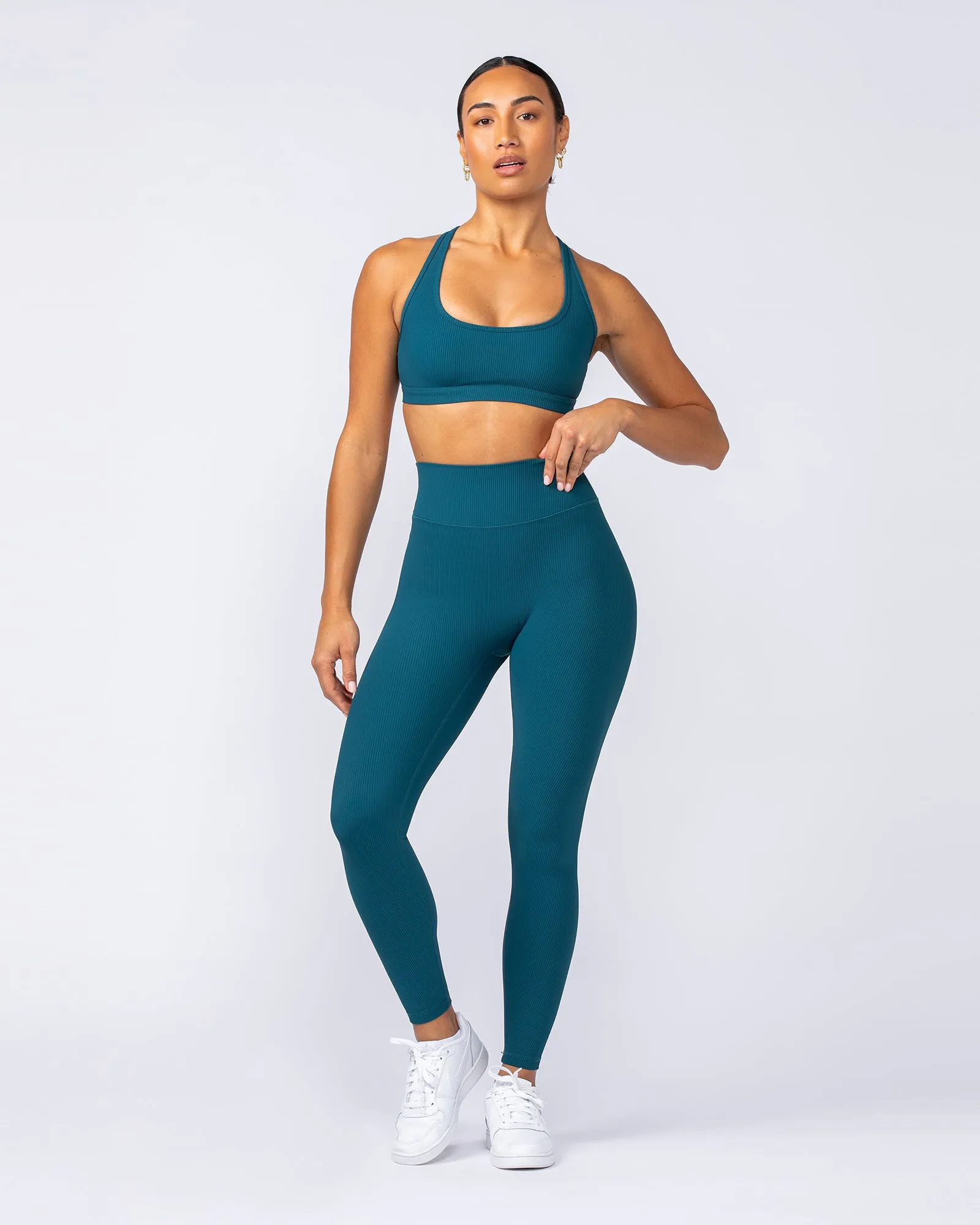 Zero Rise Rib Ankle Length Leggings - Dark Marine